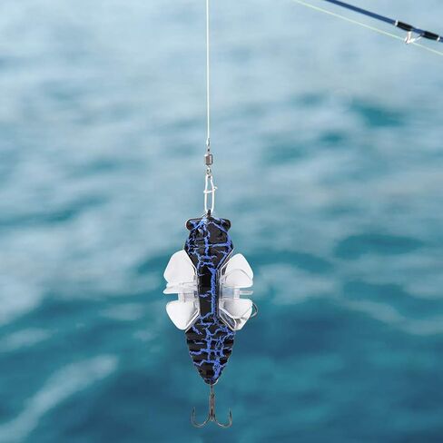 Vbest life Bionic Cicada Shape Fishing Bait, 7.5cm Hard Artificial Fish Lure Fishing Bait Hook with Rotating Spins in Kuwait