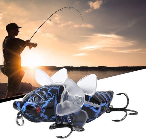 Vbest life Bionic Cicada Shape Fishing Bait, 7.5cm Hard Artificial Fish Lure Fishing Bait Hook with Rotating Spins in Kuwait