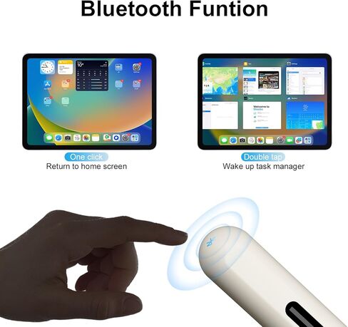 قلم iPad الجيل الأول، 2023 ترقية قلم Apple Pencil 5-10 دقائق شحن فائق السرعة قلم iPad مع رفض راحة اليد، حساسية الإمالة، دقة مثالية للبكسل، قلم Apple لجهاز iPad Pro/Air/Mini 2018-2023 in Kuwait