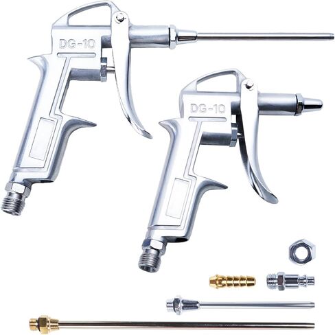 مسدس منفاخ الهواء، أدوات هواء للضاغط مع فوهة تدفق هواء نحاسية قابلة للتعديل و2 وصلة تدفق هواء فولاذية للتنظيف المنزلي، وعمليات النفخ، واستخدام السيارة (عبوتان) in Kuwait