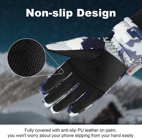 قفازات ثلج حرارية شتوية دافئة للطقس البارد - 30 درجة فهرنهايت مقاومة للماء ضد الرياح تعمل باللمس قفازات تزلج للعمل والمشي لمسافات طويلة والجري وركوب الدراجات وركوب الدراجات في الهواء الطلق للرجال والنساء in Kuwait