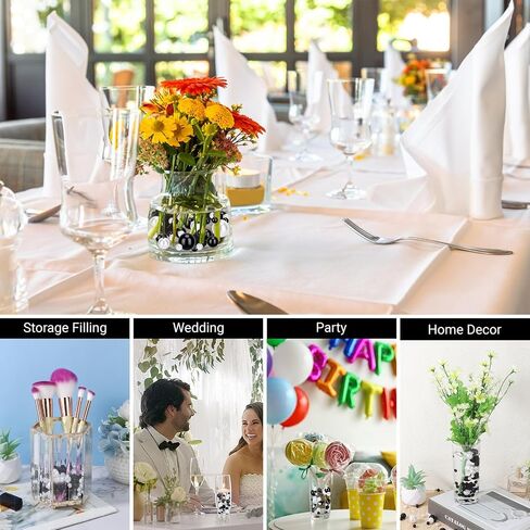 SUREAM 500 Pcs Floating NO Hole Pearls and 2300 Pieces Clear Water Gels, Water Beads for Vases, Floating Beads for Centerpiece Home Weddings Table Party Birthday Decor 8/14/20mm(Black&White Color) in Saudi Arabia