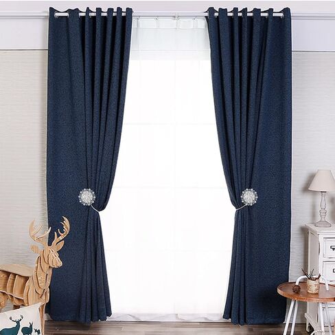 4 قطع من ستائر KAIY المغناطيسية الفضية، ستارة نافذة كريستالية فاخرة على شكل زهرة مزخرفة بدون عوائق ستائر مع سلك زنبركي عالي المرونة لتزيين النوافذ في المنزل والمكتب in Kuwait