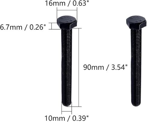 Aicosineg 5Pcs M10x75mm Carbon Steel Grade 8.8 External Hex Head Screw Bolts Metric Thread Hexagon Bolts Fastener Bolts for Hardware Furniture Industry Machinery Black 3.21x0.62inch in Kuwait