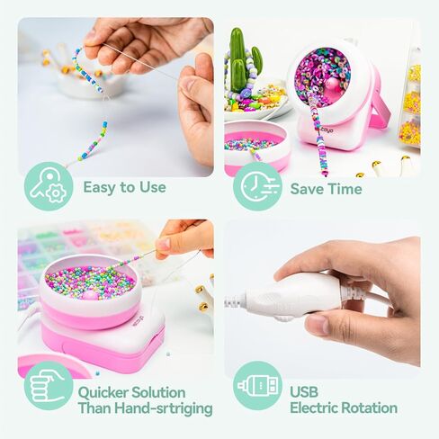 ISTOYO 2IN1 أداة صنع المجوهرات الكهربائية القابلة للتعديل وخرز البذور - أداة صنع المجوهرات مزدوجة الأغراض مع إبرة خرز كبيرة للعين - مثالية للأساور والقلائد - أزرق نابض بالحياة in Kuwait