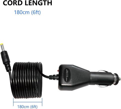 DC 12V Car Charger for Portable DVD Player, Replacement Car Cigarette Lighter Adapter Power Cord for Sylvania/DBPOWER/UEME/HDJUNTUNKOR/DRJ Portable DVD, 6ft Extra Long (12V - 24V in) in Kuwait