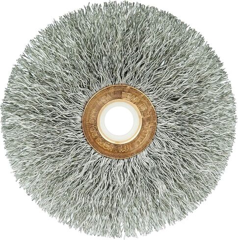 Weiler 16973 3" Crimped Wire Wheel, 014"Stainless Steel Fill, 1/2"-3/8"Arbor Hole, Made in The USA (Pack of 10) in Saudi Arabia
