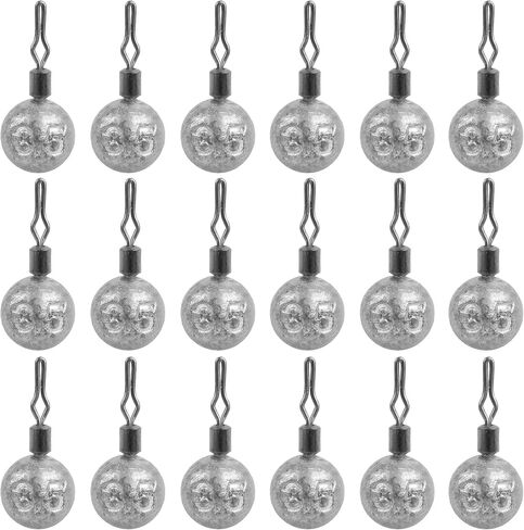 Ball Weights Drop Sinkers Fishing, 20PCS Round Fishing Weights Sinkers Casting Drop Shot Weight Swivels for Bass Fishing Saltwater Freshwater in Saudi Arabia