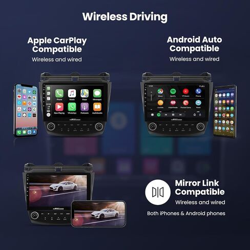 maXpeedingrods Car Stereo Radio for Honda Accord 7th 2003-2007, Wireless Apple Carplay Android Auto, 10.1 Inch IPS Touch Screen Head Unit, GPS Navigation, Bluetooth, WiFi, USB in Saudi Arabia