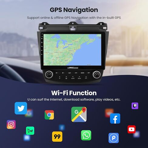 maXpeedingrods Car Stereo Radio for Honda Accord 7th 2003-2007, Wireless Apple Carplay Android Auto, 10.1 Inch IPS Touch Screen Head Unit, GPS Navigation, Bluetooth, WiFi, USB in Saudi Arabia