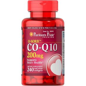 Puritan's Pride CoQ10 200mg, Supports Heart Health, 240 Rapid Release Softgels