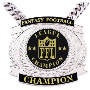 Fantasy Football Belt Medal, Championship Chains Trophy Award Winner Prize Trophy, 7-3/4″ x 7″ Large Champ Medal