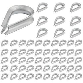 60PCS M3 Stainless Steel Cable Thimbles Triangle Ring Wire Rope Protection Ring for Wire Rope Clothesline Cable Needle Tools Preventing Surface Wear of Wire Rope