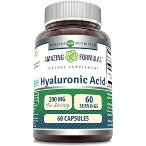 Amazing Formulas Hyaluronic Acid Capsules Supplement- Support Healthy Connective Tissue and Joints - Promote Youthful Healthy Skin (200 mg, 120 Count)