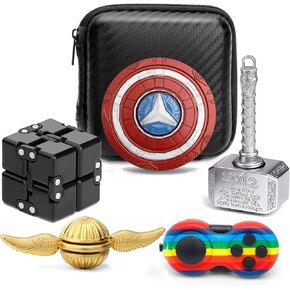 Cool Hammer Fidget Spinners Chain Metal,Rainbow Fidget Spinner for Kids Adults, Spiners Finger Rings, Fidgets Infinity Cube Blocks Party Favors Stress Toy Goody Bag Fillers Stocking Stuffers Gift