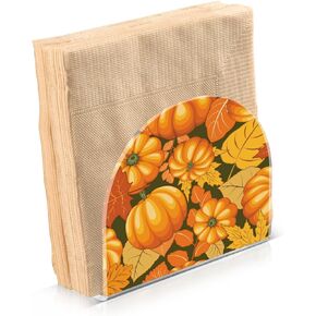 Autumn Pumpkins Napkin Holder for Table Freestanding Tissue Dispenser Acrylic Blue Cloth Napkin Holders for Kitchen Countertop Home