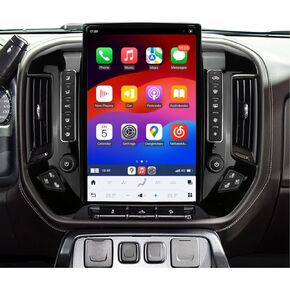 Qualcomm Android 13 Radio for Chevrolet Silverado/GMC Sierra (2014-2018) Stereo Replacement 14.4 Inch 2K Screen 8 Core 8G+128G Built-in Carplay/Android Auto/4G (Black)