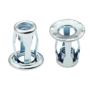 Aiwaiufu 25 Packs 1/4"-20 Rivet Nuts, Zinc-Plated Jack Nut, Insert Petal Nuts, Flat Head Threaded Expansion Nuts, Fasteners Dowels for Hollow Wall Iron Skin Thin Soft Wall