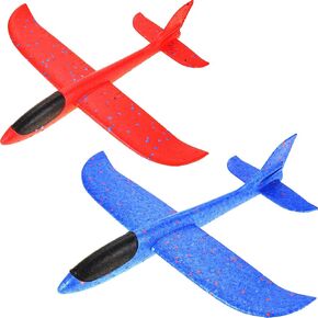 PowerTRC 17.5" Toy Throwing Foam Airplane | 2 Pack Foam Gliding Airplane | Outdoor Sports Toys and Party Favors