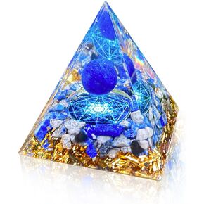 Orgone Pyramid Postive Energy for Success|Colorful Crystals Chakra Orgonite Pyramid Crystal for Anti-Stress - Wisdom - Wealth wf