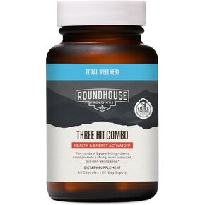 Chuck Norris Three Hit Combo: Burn Fat, Boost Energy, and Support Wellness with Berberine, Gynostemma, Quercetin. 30-Day Supply (60 Capsules) for Supported Fat-Burning and Weight Management