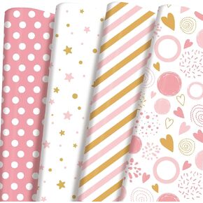 PlandRichW Kraft Wrapping Paper Folded 12 Sheets, Navy Geometric Design Kraft Paper for Christmas, Birthday, Holiday, Party, Baby Shower, Pre-Cut Each 20 X 29 Inches in Kuwait