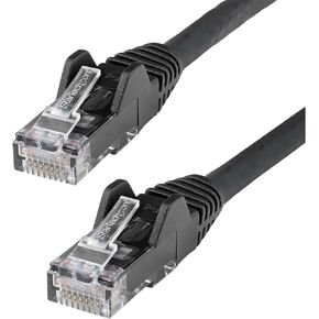 StarTech.com 7ft CAT6 Ethernet Cable - Black CAT 6 Gigabit Ethernet Wire -650MHz 100W PoE RJ45 UTP Network/Patch Cord Snagless w/Strain Relief Fluke Tested/Wiring is UL Certified/TIA (N6PATCH7BK)