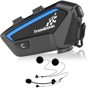 FreedConn T-MAX خوذة دراجة نارية بلوتوث إنترفون سماعة مجموعة أنظمة الاتصالات، دوبلكس كامل 6 راكبين مجموعة خوذة الاتصال الداخلي/راديو FM/موجه صوتي/MP3/GPS متصل/نطاق 1000 متر / مقاوم للماء
