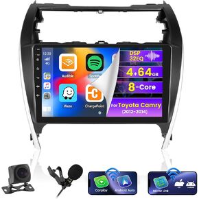 Roinvou for Toyota Camry 2012-2014 Android Car Radio Stereo 10.1 Inch Capacitive HD Touch Screen Mirror Link GPS Navigation Head Unit with WiFi Bluetooth USB FM RDS Steering Wheel Controls