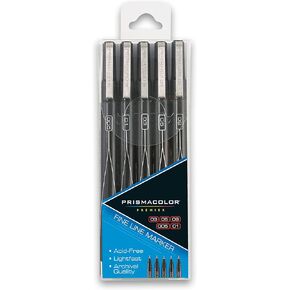 Prismacolor Premier Manga Illustration Markers, Assorted Tips, Black & Sepia, 8 Pack