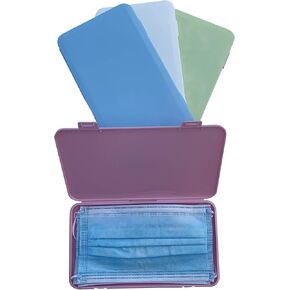 FOUR PACK Face Mask Holder Mask Case, Fits Both Cloth and Disposable, Durable Plastic (Large)
