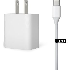 VEBNER Extra Long 30W USB-C Fast Charger and Cable Compatible with Google Products, Google Pixel Phones, Tablets and Other USB-C Devices - 17 Foot