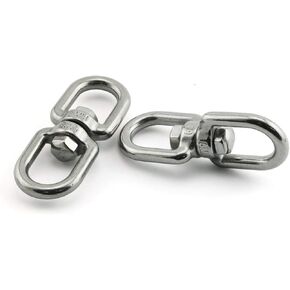 4pcs M6 Double Eye Chain Swivels Hook Shackle 304 Stainless Steel Rigging Marine Hardware Fitting D Ring Connector