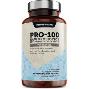 Vitamin Bounty Probiotics - 13 Probiotic Strains, Gut Health, Digestive Health, Probiotic for Women and Men, Delayed Release Embocaps (60 Capsules)