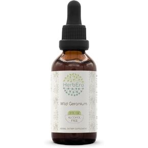Wild Geranium B120 Alcohol-Free Herbal Extract Tincture, Concentrated Liquid Drops Natural Wild Geranium (Geranium maculatum, Cranesbill) Dried Root (4 fl oz)