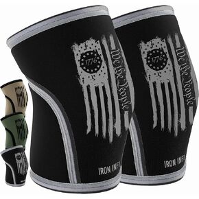 Knee Sleeves for Weightlifting & Powerlifting (7mm Pair) For Men & Women - Knee Wraps for Weight Lifting, Squats, Fitness, Gym Workout, Crossfit - IPF Approved Knee Compression Sleeve Support