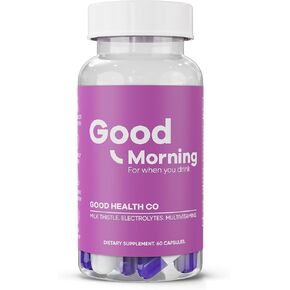 Good Morning - Hangover Pills | Hydrate, Detox + Recover with Electrolytes, Milk Thistle + DHM | Party Smart with This Travel Essential. Cheers!