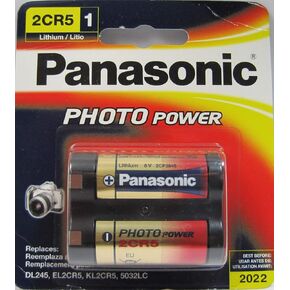 Panasonic 2CR5 Photo Lithium Battery Retail Pack - Single