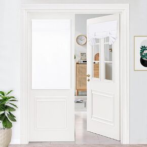 DWCN Blackout French Door Curtains-Thermal Insulated Block Light Tricia Window Door Panels Room Darkening Door Curtain with Adhesive Tape for Sidelight Door, Set of 1 Panel, 26x68 Inch,Grey