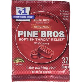 Pine Bros. Softish Throat Drops Value Size, Natural Honey, 32 Count (Pack of 3)