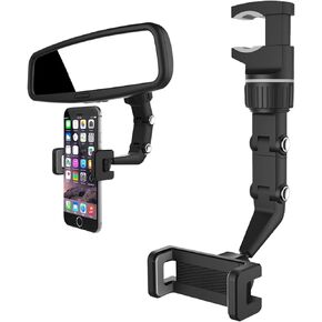 Rotato Grip Cell Phone Holder,Rotato Grip Phone Holder,Multi-Function Universal Adjustable Auto,Mirror Mount Phone Holder,360° Car Rearview Mirror Phone Holder for Car Mount Phone (2)
