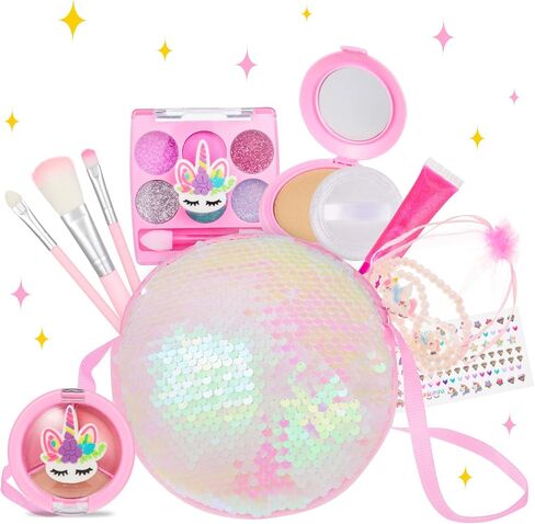 مجموعة مكياج تظاهرية للفتيات، مجموعة مكياج للأطفال للفتيات، مكياج للعب للفتيات الصغيرات، مجموعة مكياج تظاهرية للأطفال الصغار، مجموعة مكياج للأطفال، هدية للفتيات الصغيرات لعيد الميلاد، مع حقيبة للفتيات الصغيرات بعمر 3 سنوات فما فوق (41 قطعة in Kuwait