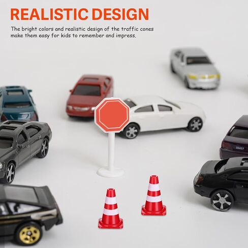 Alipis Road Cone Mini Roadblock Cake Topper Small Construction Cones Red Traffic Signs Safety Traffic Cone Cake Topper 30pcs in Saudi Arabia