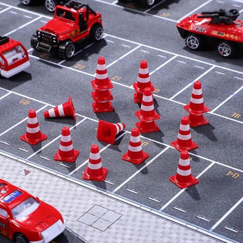 Alipis Road Cone Mini Roadblock Cake Topper Small Construction Cones Red Traffic Signs Safety Traffic Cone Cake Topper 30pcs in Saudi Arabia