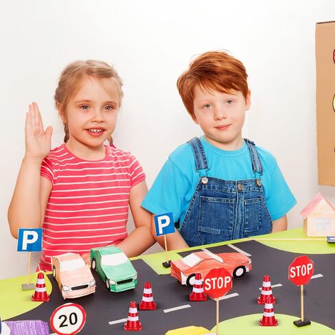 Alipis Road Cone Mini Roadblock Cake Topper Small Construction Cones Red Traffic Signs Safety Traffic Cone Cake Topper 30pcs in Saudi Arabia