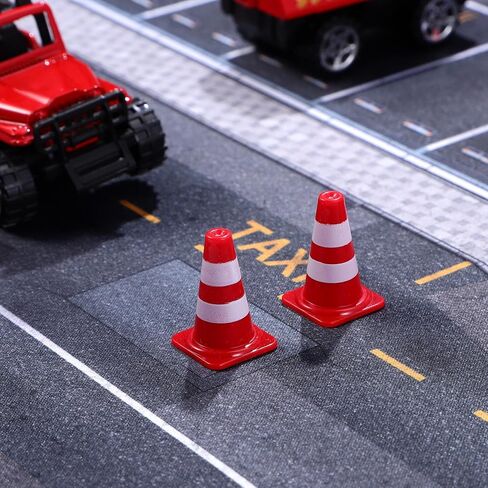 Alipis Road Cone Mini Roadblock Cake Topper Small Construction Cones Red Traffic Signs Safety Traffic Cone Cake Topper 30pcs in Saudi Arabia
