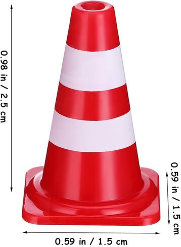 Alipis Road Cone Mini Roadblock Cake Topper Small Construction Cones Red Traffic Signs Safety Traffic Cone Cake Topper 30pcs in Saudi Arabia
