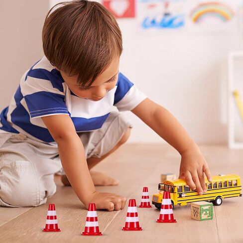 Alipis Road Cone Mini Roadblock Cake Topper Small Construction Cones Red Traffic Signs Safety Traffic Cone Cake Topper 30pcs in Saudi Arabia