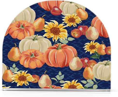 Autumn Pumpkins Napkin Holder for Table Freestanding Tissue Dispenser Acrylic Blue Cloth Napkin Holders for Kitchen Countertop Home in Saudi Arabia