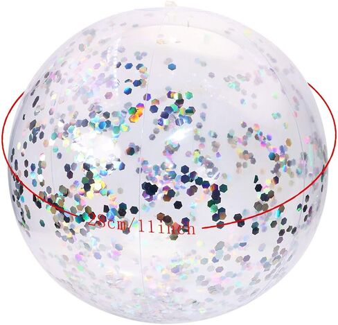 PENTA ANGEL Glitter Beach Ball 2PCS Inflatable Floatable Confetti Swimming Pool Party Ball Clear Sand Sport Ball for Outdoor Summer Beach Pool Water Play Party Favor for Adult Boys Girls in Kuwait